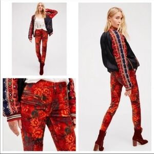 EUC Free People Lennon Funktown Pants, 12 (red or black)